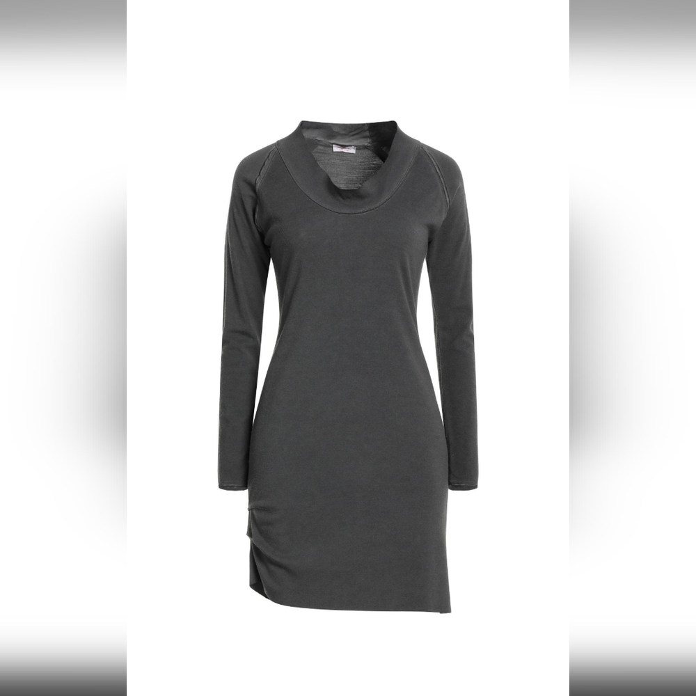Rossopuro NWT Italian Gray Cowl Neck Sheath Dress